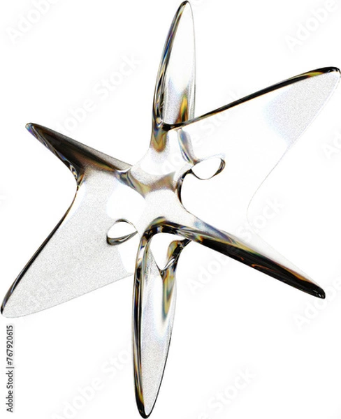 Obraz 3d rendering. Abstract geometric shapes illustration. Dispersion glass objects isolated on transparent background
