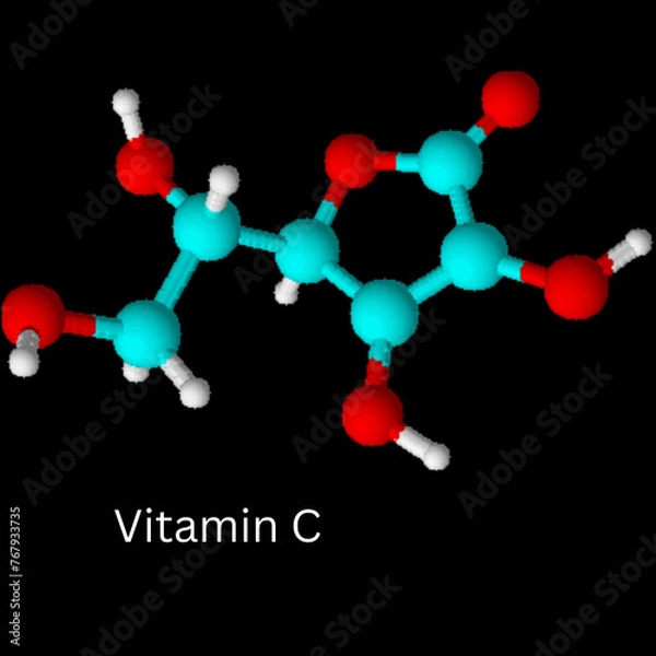 Obraz Structure 3D of Vitamin C 