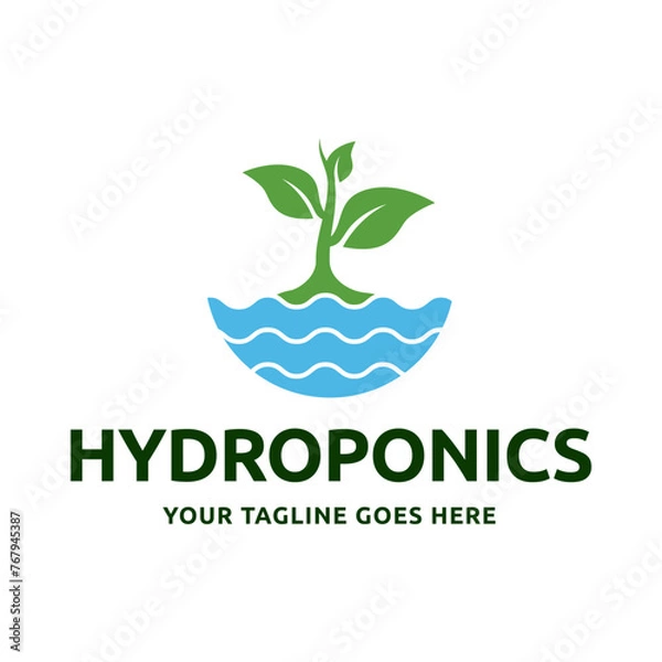 Fototapeta hydroponics logo vector illustration design isolated on white background