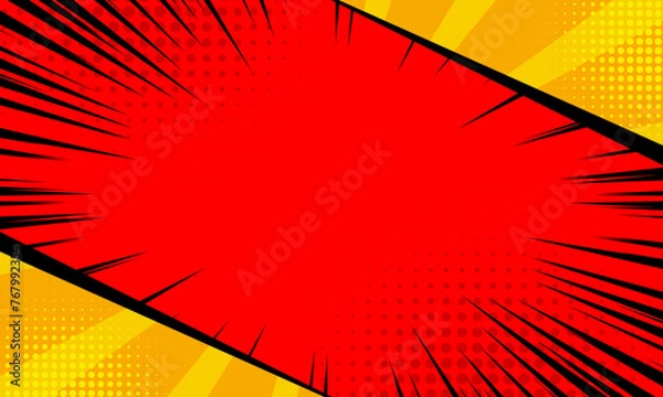 Fototapeta comic frame background with abstract line