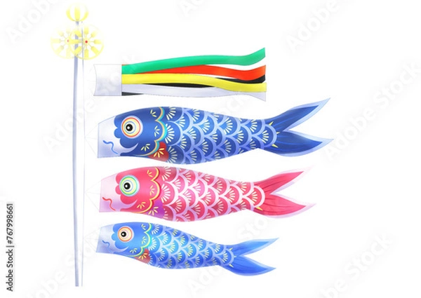 Fototapeta 水彩風の鯉のぼり