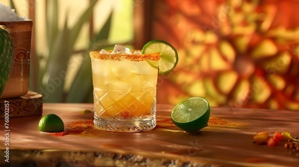 Fototapeta Grand Margarita with Lime and Tequila