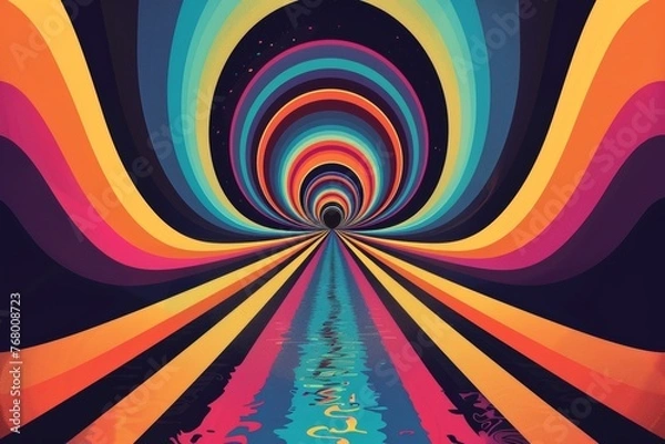 Obraz Experience a vivid array of colors and mind-bending visual effects in this captivating digital art exploration.