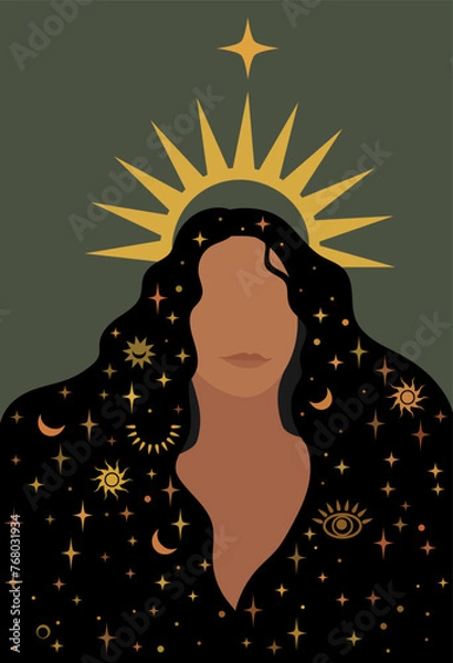 Obraz Hand drawn woman portrait illustration