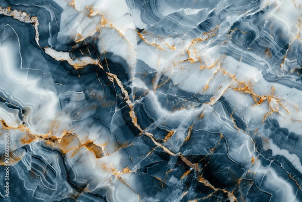 Fototapeta Abstract mixed dark, blue, gray and gold color marble texture background, digital illustration of natural pink stone, ai generated