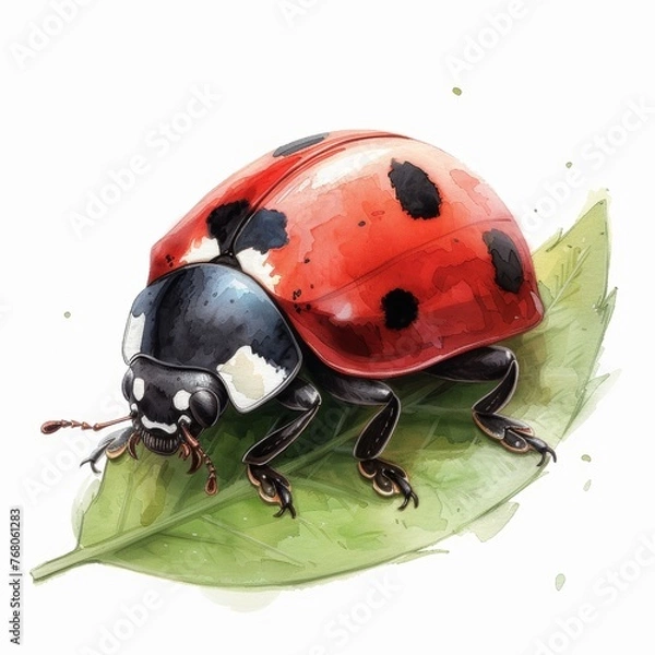 Fototapeta A ladybug is on a leaf