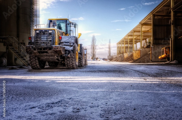 Obraz radlader mit schnee