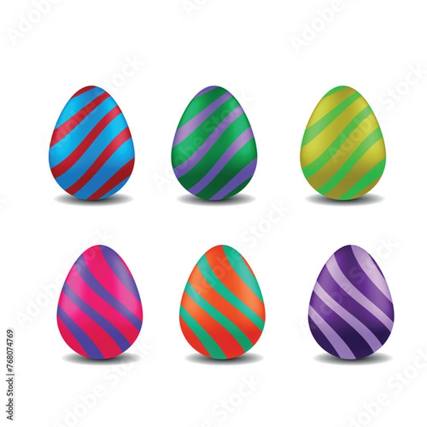 Obraz set of easter eggs 3d vector picture
