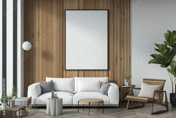 Fototapeta Empty Frame Mockup Isolated Interior Design