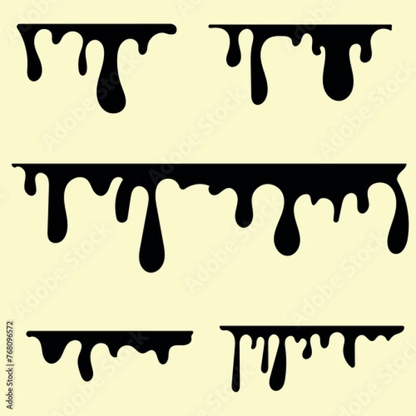 Fototapeta Dripping paint. Liquid is dripping. You can change the color. Fluid flow. Caramel dripping. Blood