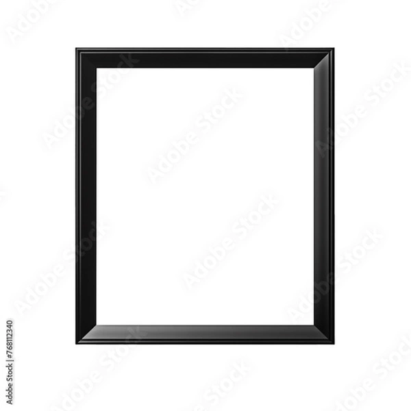 Fototapeta black modern metal picture frame isolated on transparent background
