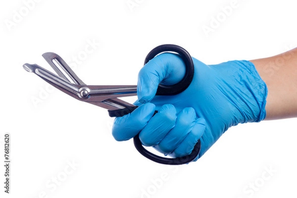 Obraz Hand holding trauma sheers