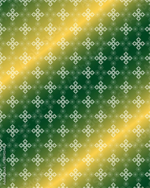 Fototapeta green & yellow pattern, seamless pattern, wall paper, abstract design, geometric pattern, floral background
