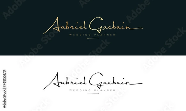 Fototapeta  Handwriting logo signature logo Photography logo Desigen template 