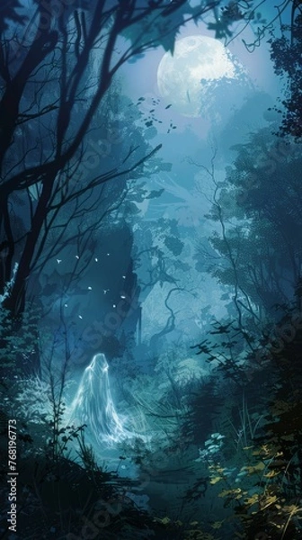 Fototapeta ghost in the forest.