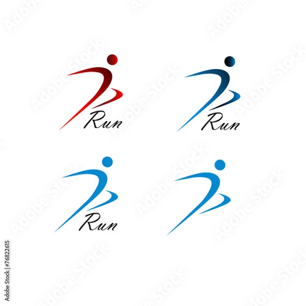 Fototapeta бег, логотип, эмблема