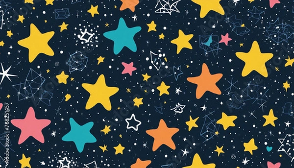 Fototapeta Clip art background of pop starry sky