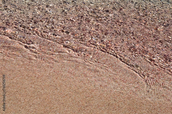 Obraz Wave on pink sand beach, background