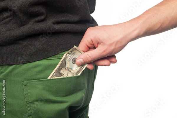 Obraz Pickpocket stealing a mans money from back pocket