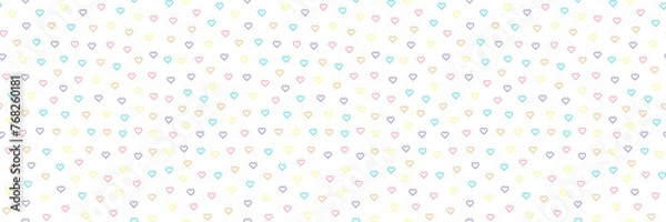 Obraz Summer Hearts - Seamless Repeat Heart Pattern - Large Outline.