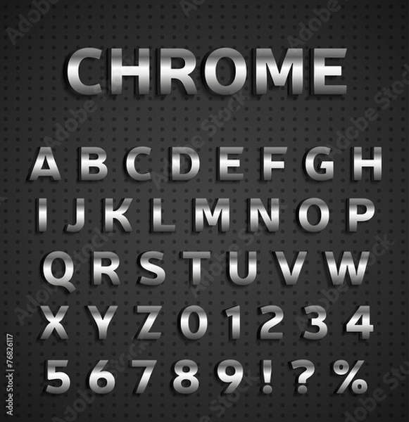 Obraz Chrome alphabet set