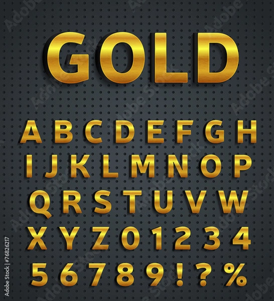 Obraz Gold alphabet set