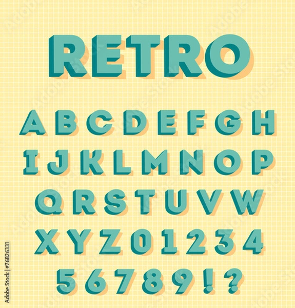 Obraz Graphic 3d retro characters