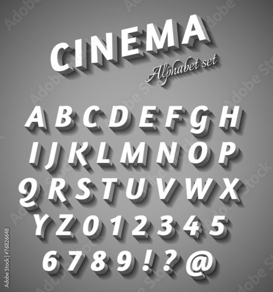 Obraz Cinema style characters set