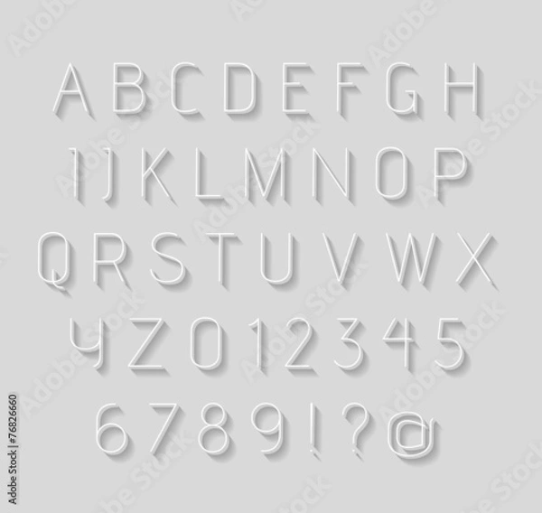 Obraz Thin light alphabet with shadow