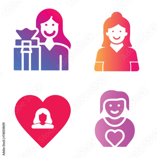 Obraz Celebrate Maternal Love with Unique Designs icons Mother's day