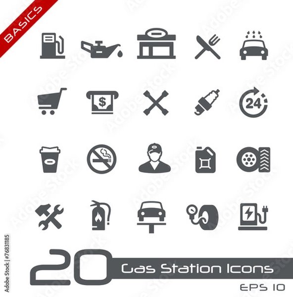 Obraz Gas Station Icons -- Basics