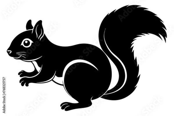 Obraz squirrel silhouette vector illustration