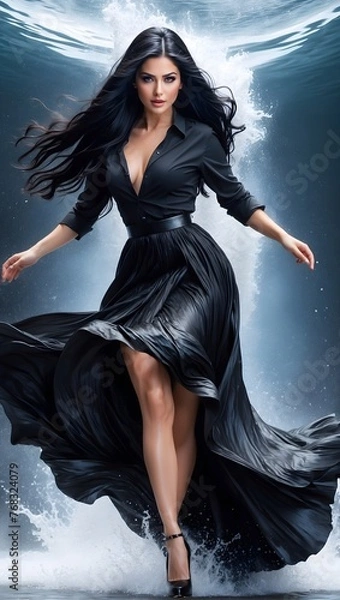 Fototapeta Enchanted Elegance: Timeless Beauty Dancing in the Water's Embrace