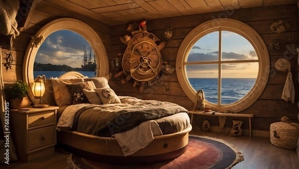 Fototapeta Nautical Nook: Pirate-Themed Adventure Zone with Handmade Details