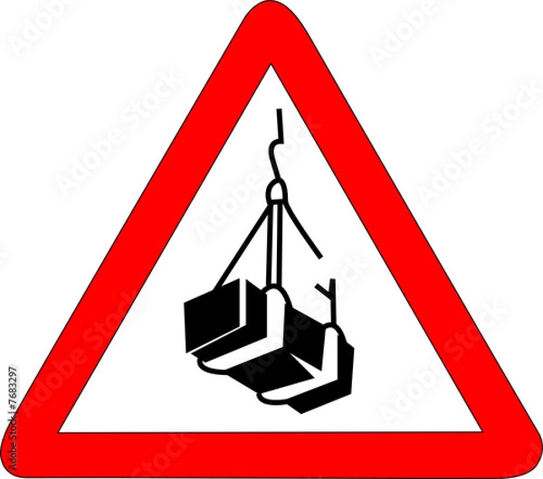 Fototapeta a0224 - Panneau danger CHARGE LOURDE