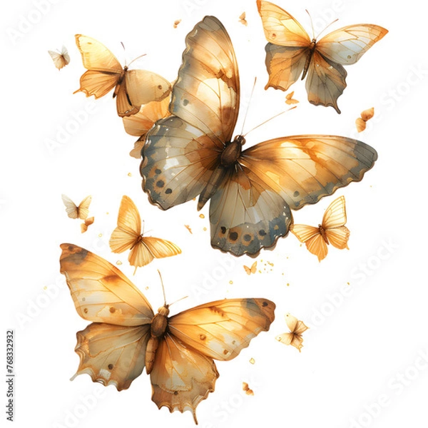 Obraz Watercolor butterfly , isolated on white