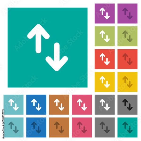 Obraz Data transfer solid square flat multi colored icons