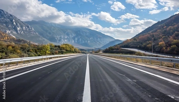 Fototapeta Optimizing Roadway Infrastructure Surveying, Material Quality, and Civil Engineering