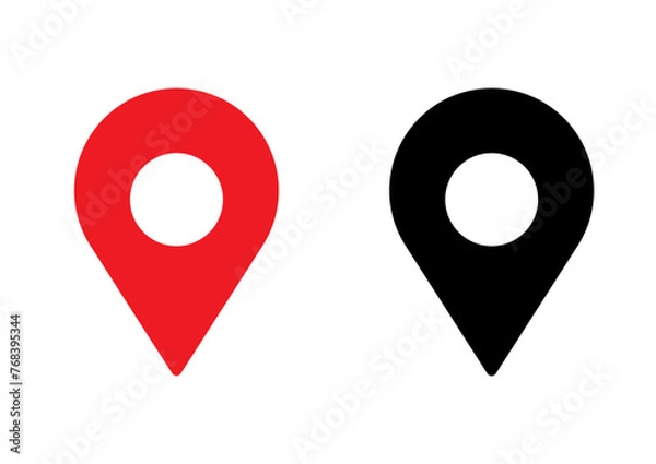 Fototapeta 地図のマップピンのシンプルなピクトグラム