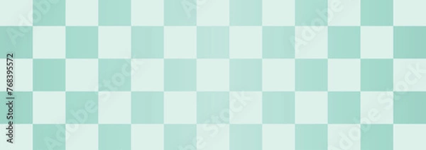 Fototapeta 和風バナー背景　パステルカラーの市松模様　横長　ブルー