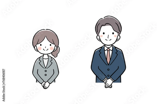 Obraz スーツの女性と男性　上半身