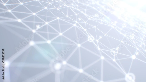 Fototapeta Clean connection node and lines technology abstract background.