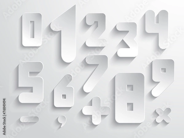 Obraz Simple form number and sign set