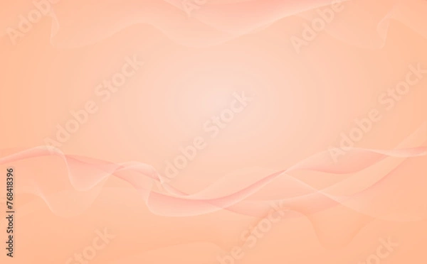 Obraz Elegant gradient simple background with waves trend in peach fuzz style. Template for poster, wallpaper, banner, presentation, soy network post with space for text. Vector image