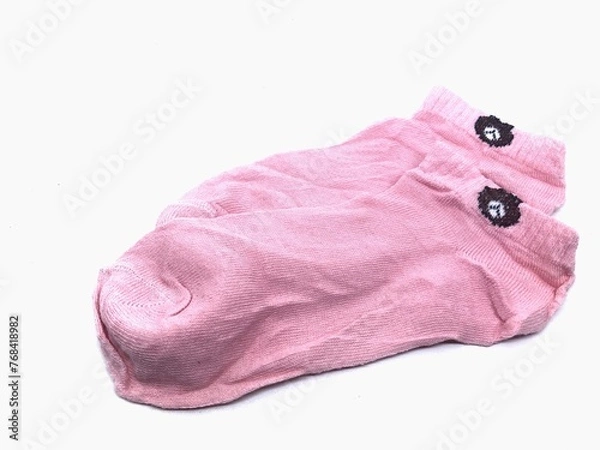 Fototapeta white bear socks on a white background