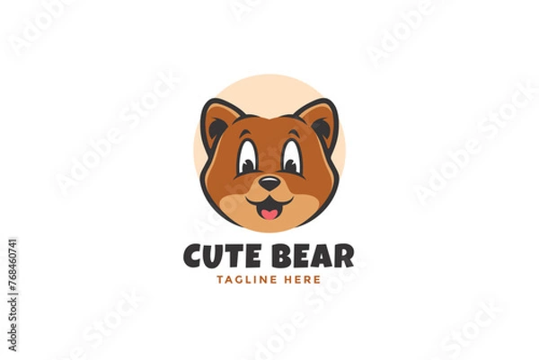Obraz Cute Bear Logo Vector Design Template
