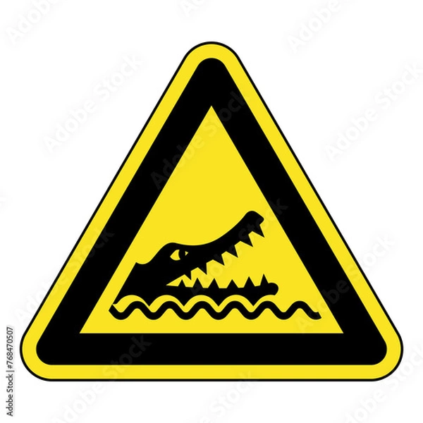 Obraz crocodile warning sign vector illustration
