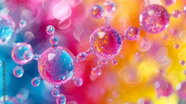 Fototapeta Texture of an atomic biological molecule. structure molecule background. Molecular DNA