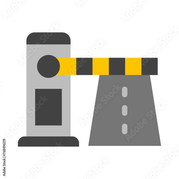 Fototapeta Toll Road Vector Flat Icon