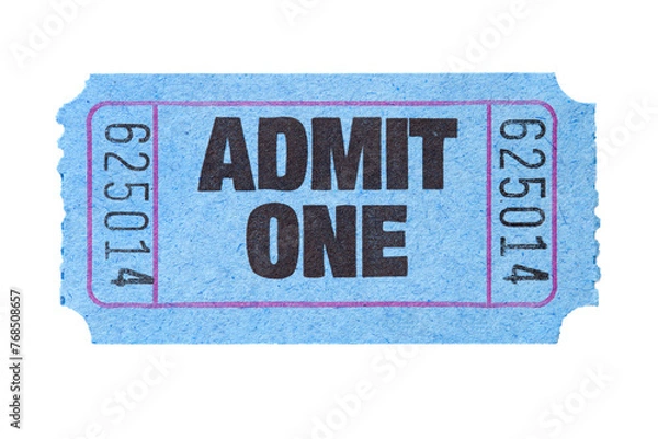 Obraz Admit One, Entry Ticket, Isolated on transparent background